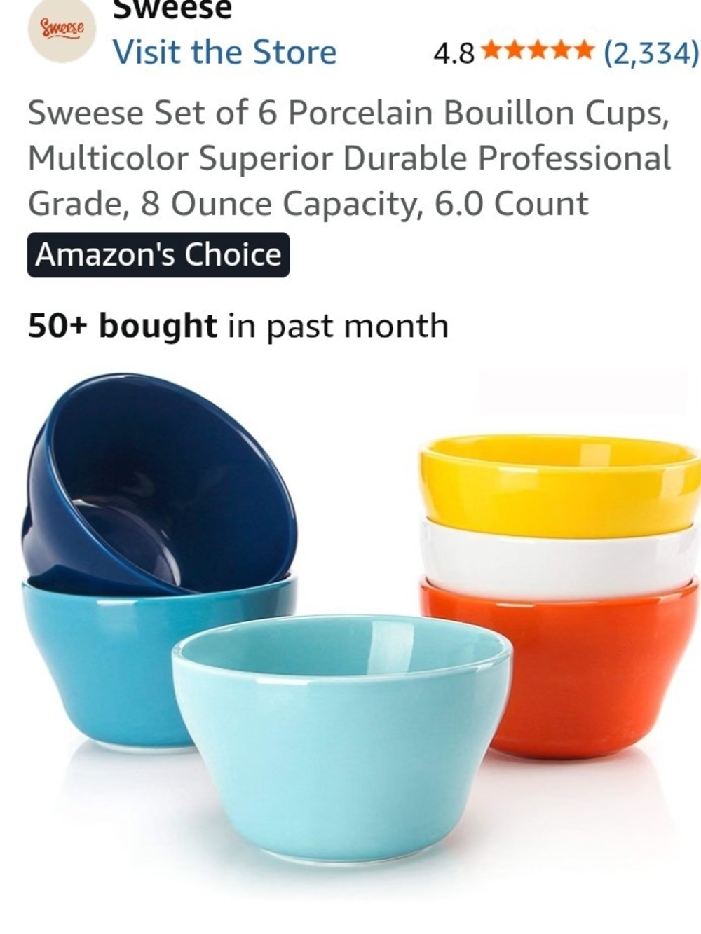 Sweese Multicolor Porcelain Bowls - Set of 6